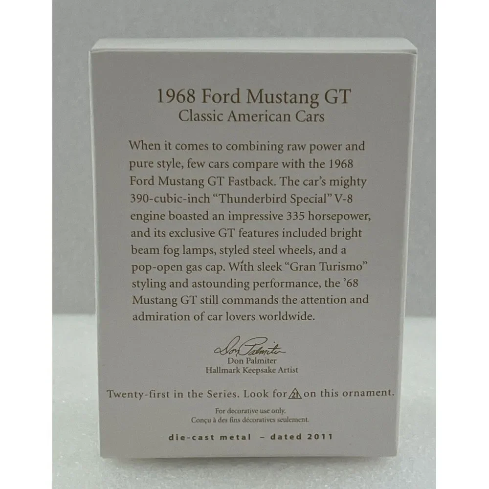 Hallmark Keepsake 1968‎ Ford Mustang GT Classic American Cars 21st In Series